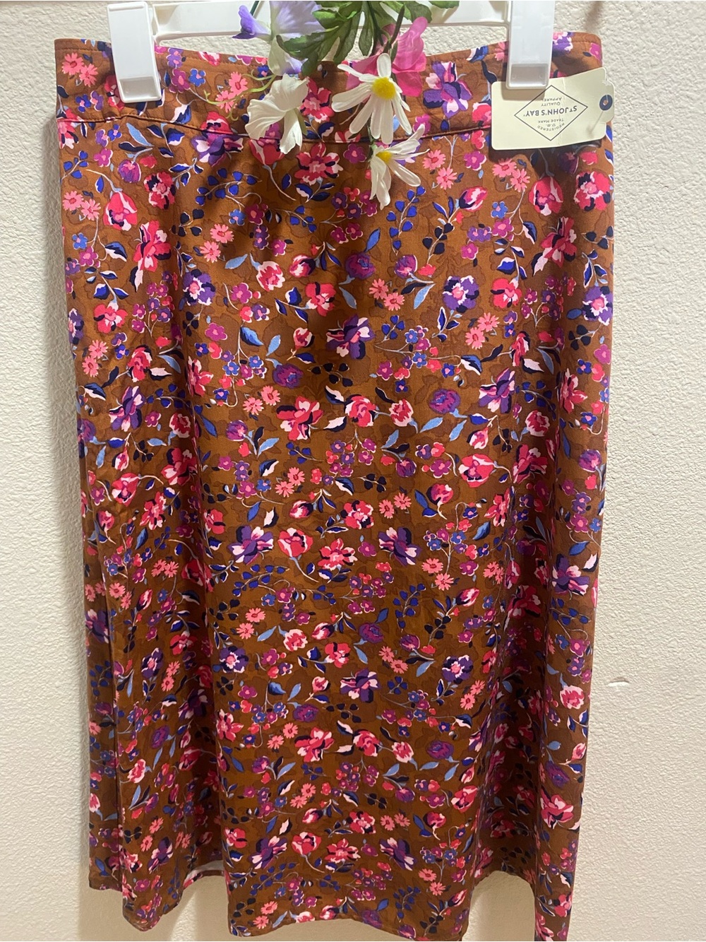 Pumpkin Vibes St. John's Bay🌸 A-Line Skirt w/ Pink & Purple& Navy& light Blue 🍂